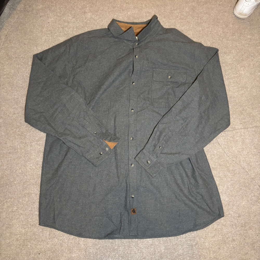 Legendary Whitetails Buck Camp Flannel Shirt Mens 3XT Gray Cotton Button Down